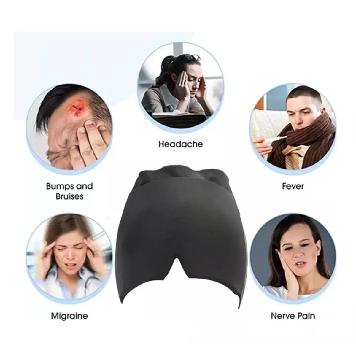 GENERICO - Gorro De Gel Alivio De Migraña Terapia De Frío O Calor Dolor