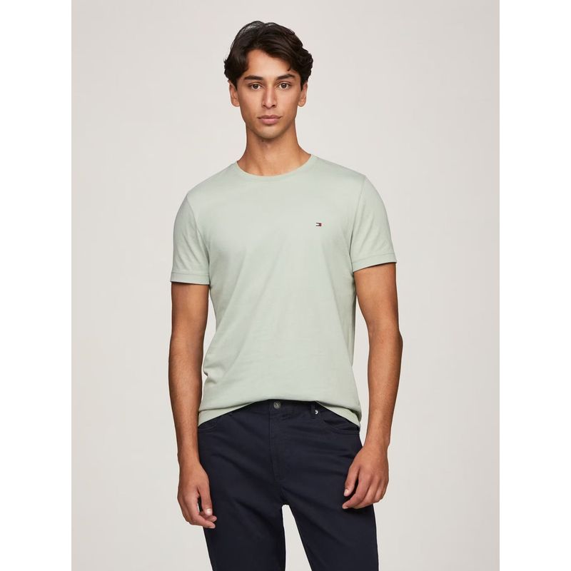 TOMMY HILFIGER - Polera Essential Cotton C-Neck Slim Fit Verde Tommy Hilfiger