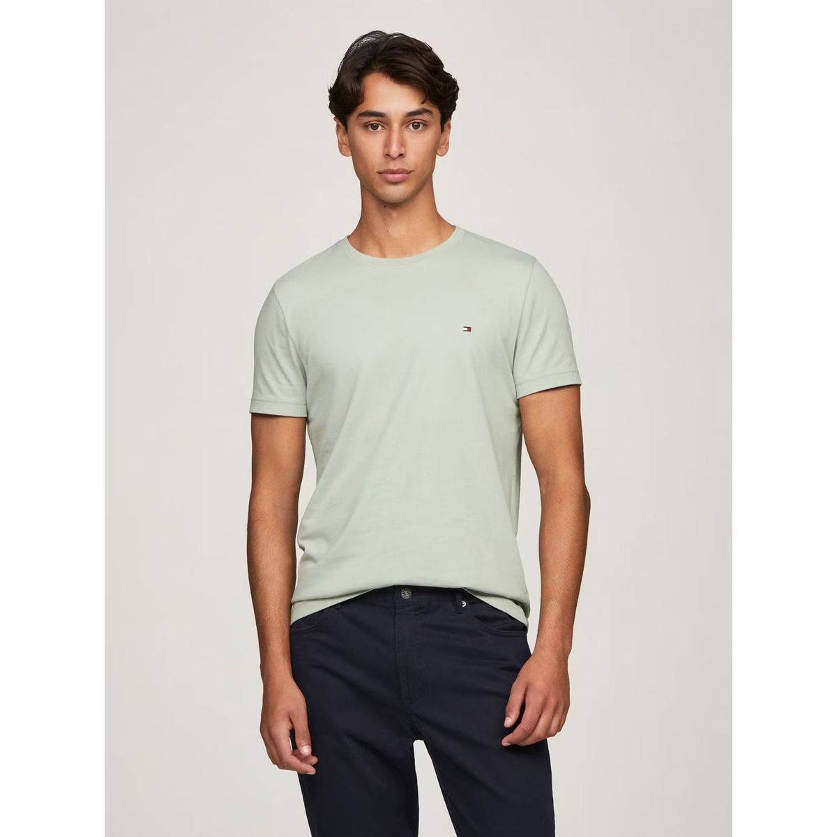 TOMMY HILFIGER - Polera Essential Cotton C-Neck Slim Fit Verde Tommy Hilfiger