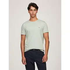 TOMMY HILFIGER - Polera Essential Cotton C-Neck Slim Fit Verde