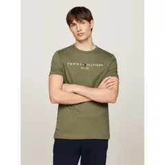 TOMMY HILFIGER - Polera Organica Cotton Slim Fit Verde