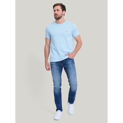 Imagen 2 del producto Polera Essential Cotton C-Neck Slim Fit Celeste