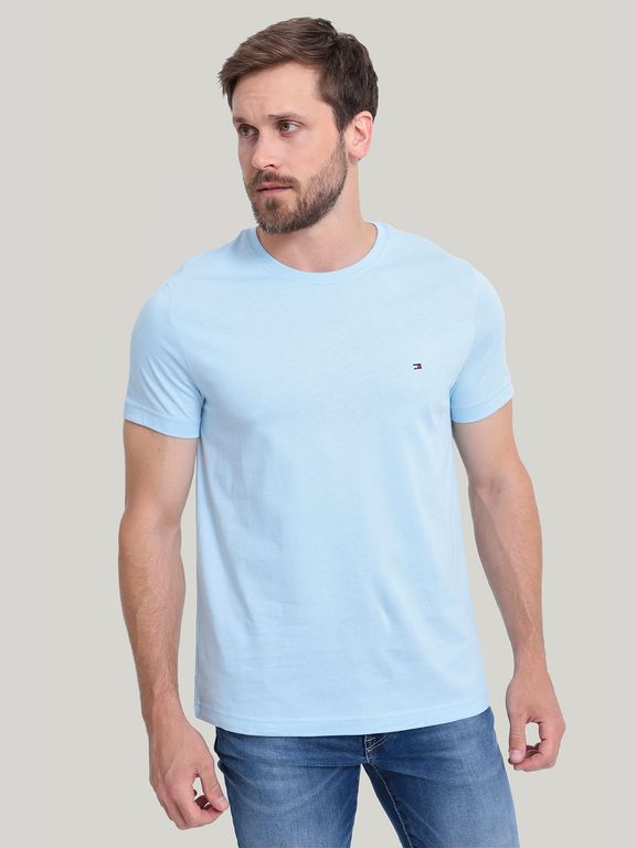 Polera Essential Cotton C-Neck Slim Fit Celeste Celeste S