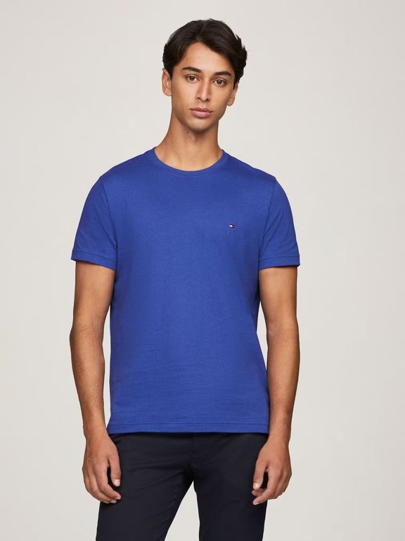 Polera Essential Cotton C-Neck Slim Fit Azul Azul S
