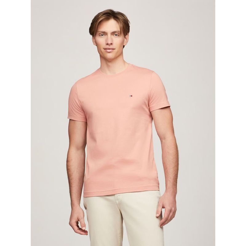 TOMMY HILFIGER - Polera Essential Cotton C-Neck Slim Fit Damasco Tommy Hilfiger_.