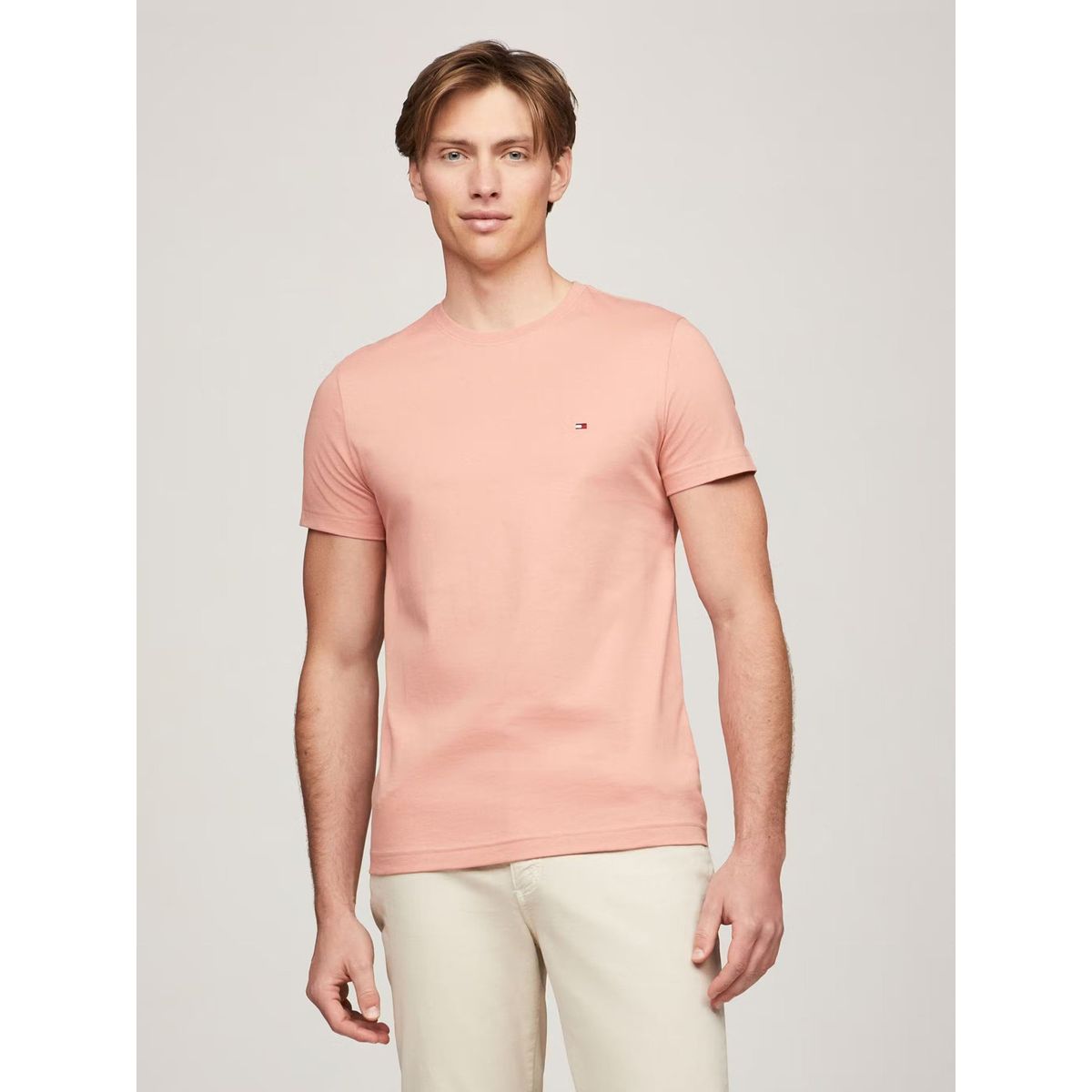 TOMMY HILFIGER - Polera Essential Cotton C-Neck Slim Fit Damasco Tommy Hilfiger