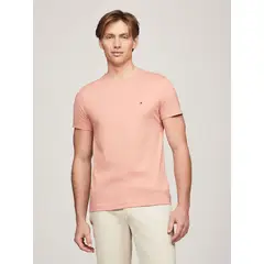 TOMMY HILFIGER - Polera Essential Cotton C-Neck Slim Fit Damasco Tommy Hilfiger_.