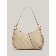 TOMMY HILFIGER - Cartera Poppy Reform Acolchada Beige