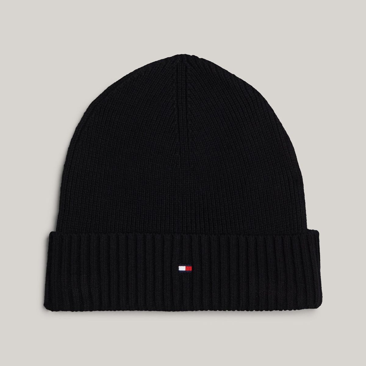 TOMMY HILFIGER - Gorro Solid Con Logo Negro Tommy Hilfiger