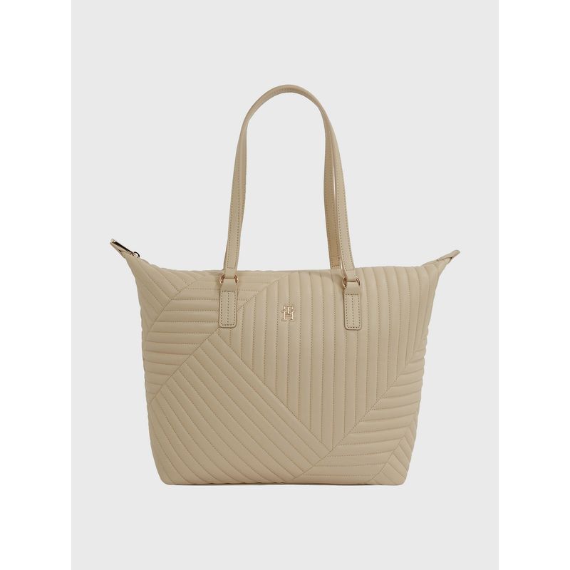 TOMMY HILFIGER - Tote Poppy Reform Con Logo Beige Tommy Hilfiger