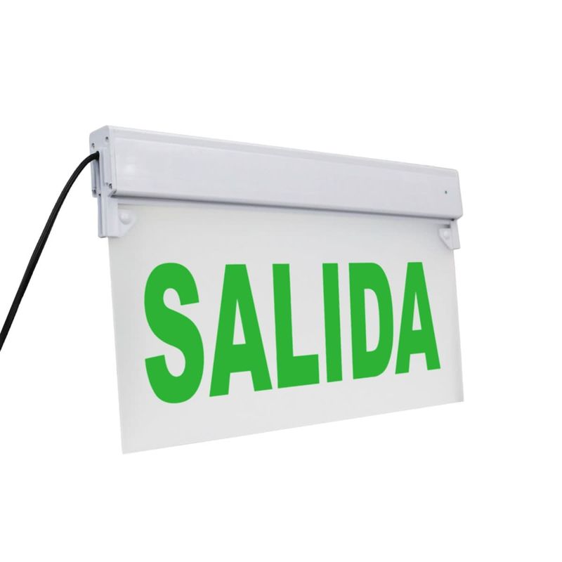 GENERICO - Señaletica de Emergencia LED SALIDA Autonomía 180min 36x20cm