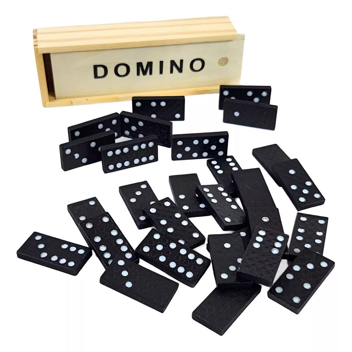 GENERICO - Domino negro 28 unds en caja de madera 15 X 5cm