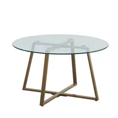GENERICO - Mesa de Centro para Living de Vidrio y Metal 80cm
