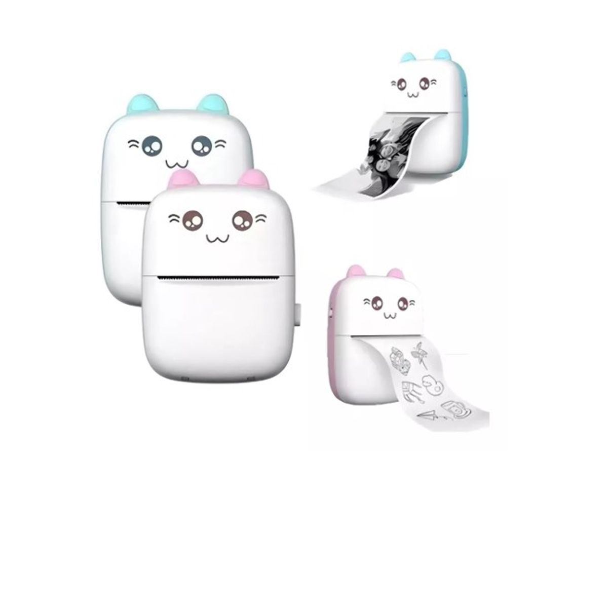 GENERICO - Mini Impresora Térmica Gatita Bluetooth