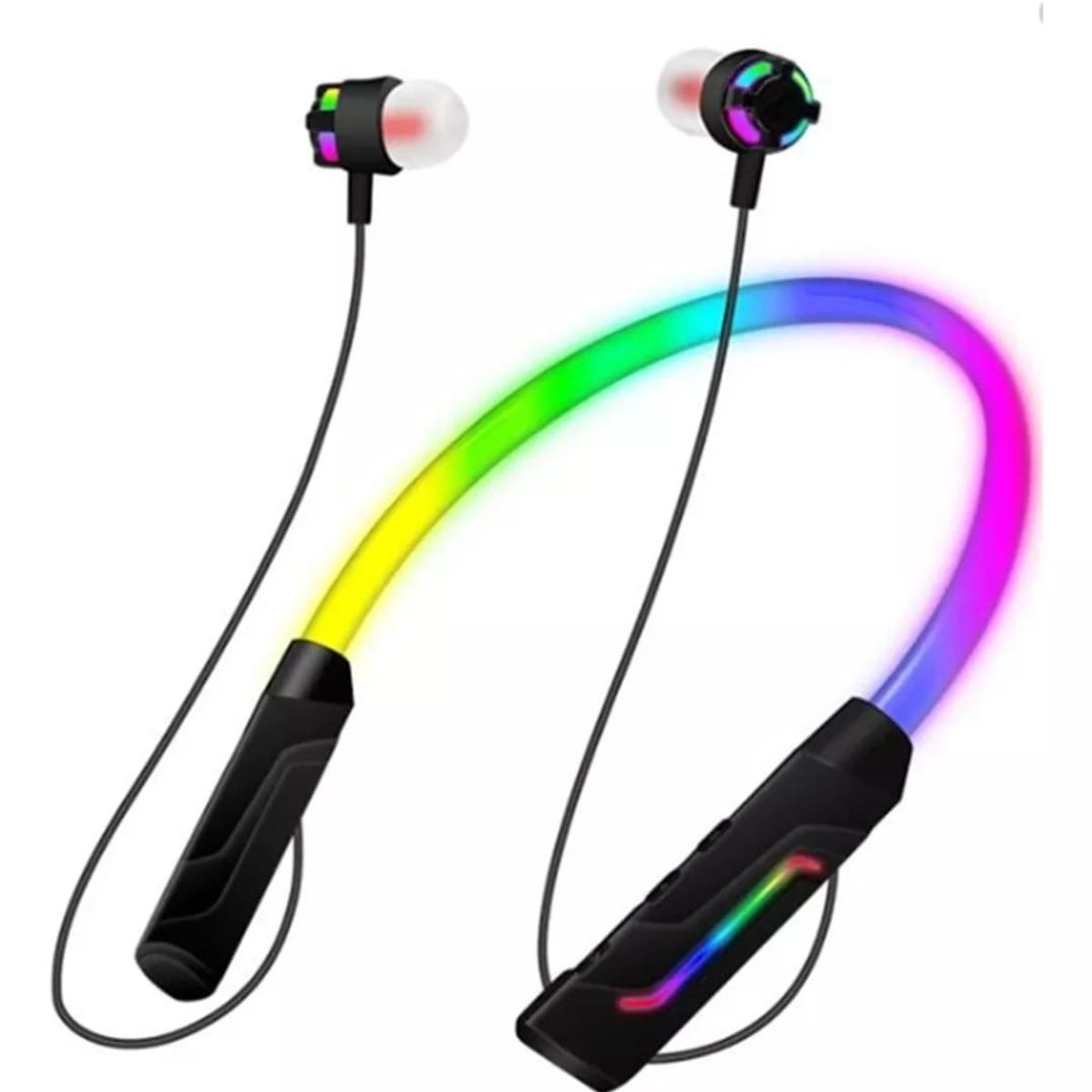 GENERICO - Audífonos deportivo bluetooth de cuello con luces led MSL-300
