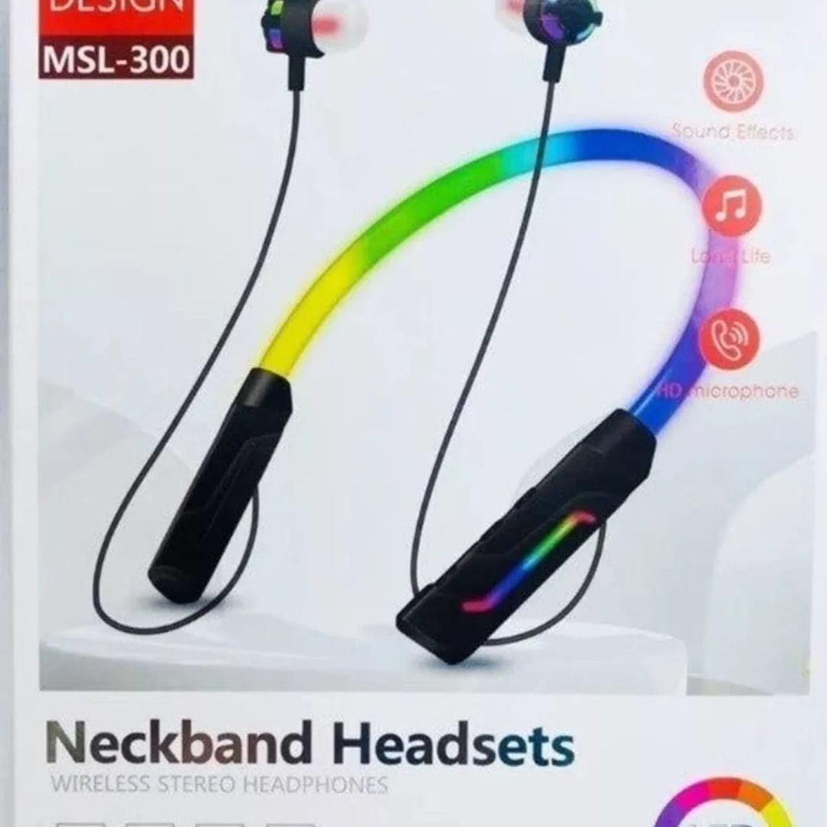 GENERICO - Audífonos deportivo bluetooth de cuello con luces led MSL-300