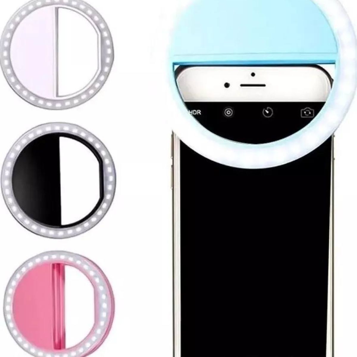 GENERICO - Selfie aro de luz recargable para celular  solo negro