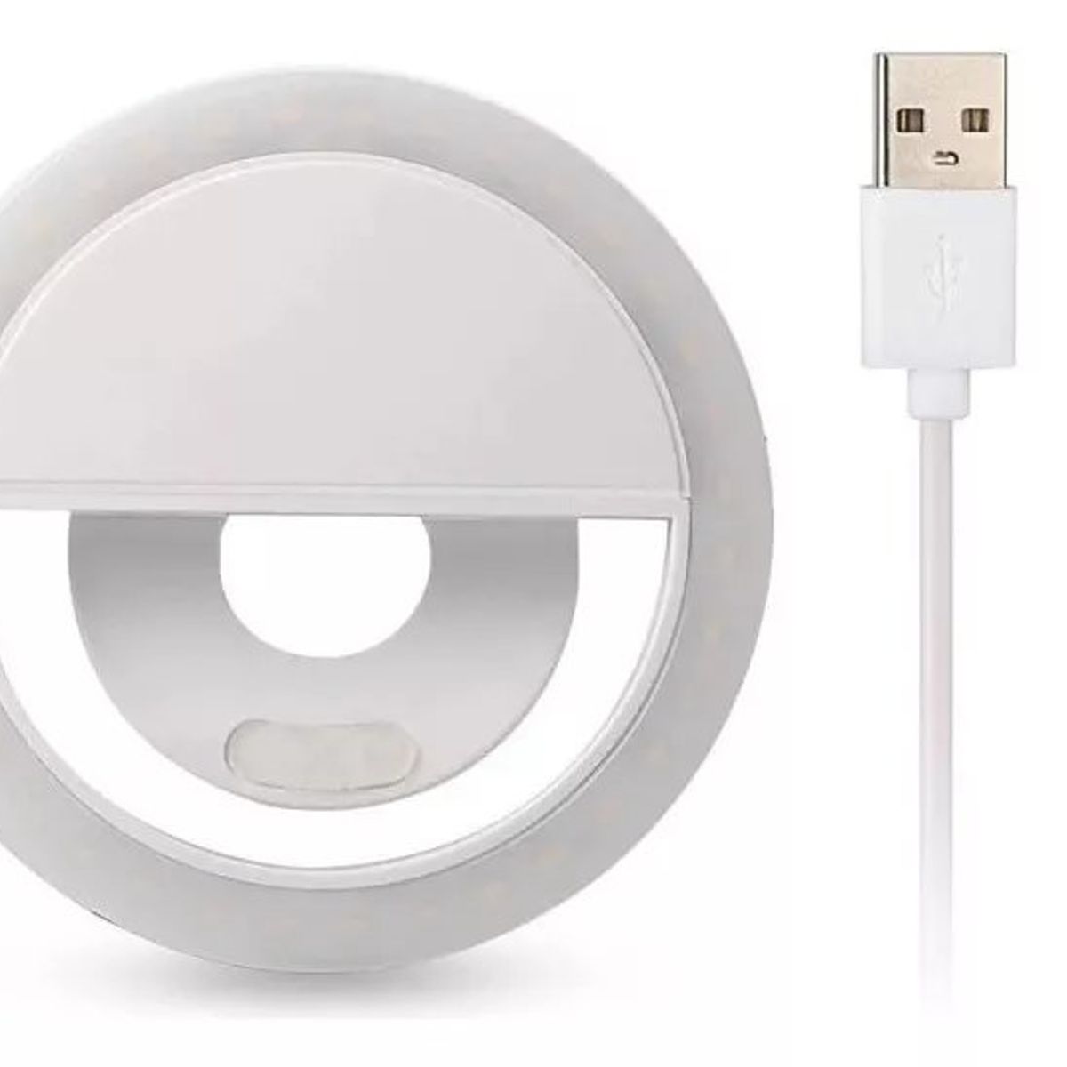 GENERICO - Selfie aro de luz recargable para celular  solo blanco