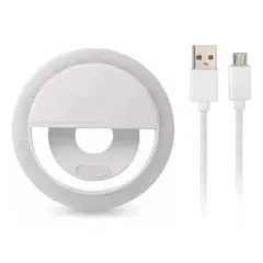 GENERICO - Selfie aro de luz recargable para celular solo blanco