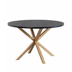 GENERICO - Mesa de comedor en MDF redonda Nordic Negra- 120 cm