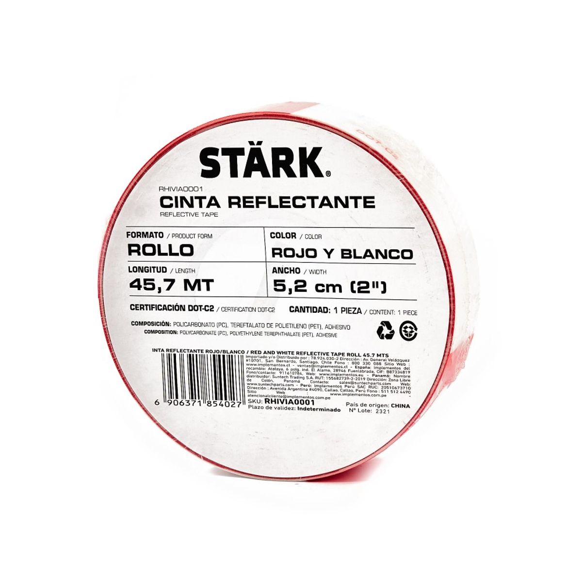 BLACKSMITH - Cinta Reflectante Rojo - Blanco 45,7 Mts