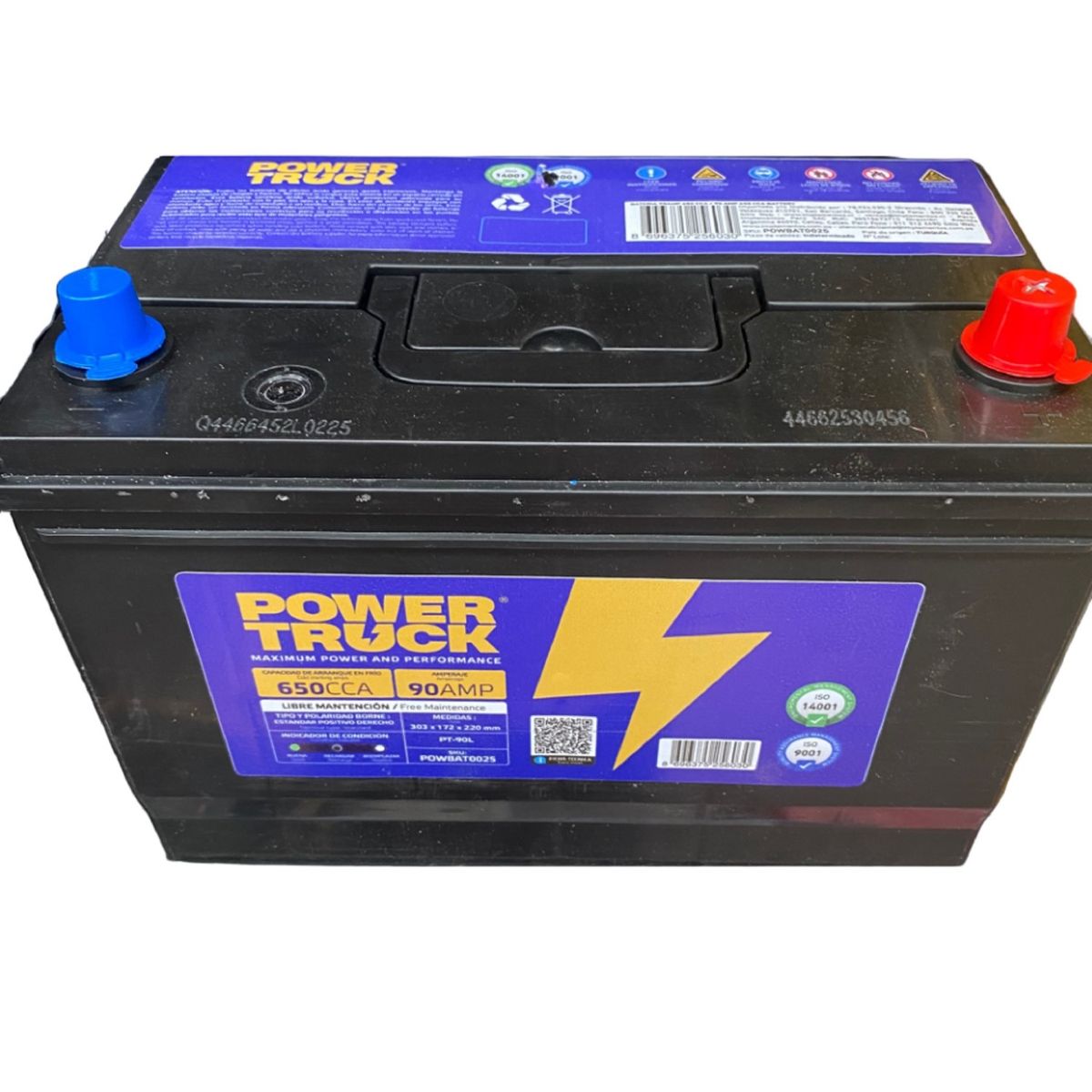 POWER TRUCK - BATERIA 90 AMP 650 CCA BORNE ESTANDAR