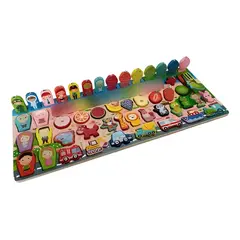 GENERICO - Tablero Montessori de Madera para Desarrollo Infantil 63 Pzas