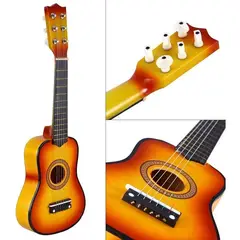 GENERICO - Guitarra Acústica Didáctica Infantil de 4 Cuerdas de Madera