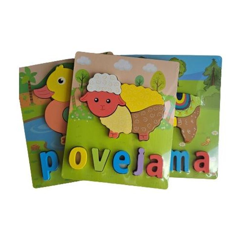 GENERICO - Juego de Encaje de Madera con Animales Educativos
