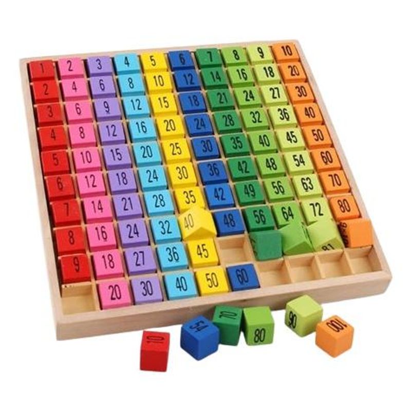 GENERICO - Tabla Montessori de Multiplicación en Madera para Niños
