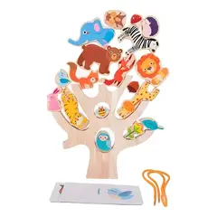 GENERICO - Bloques Apilables de Madera para Estimular el Equilibrio Infantil
