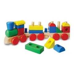GENERICO - Tren de Madera Didáctico Multicolor con Bloques de Encaje