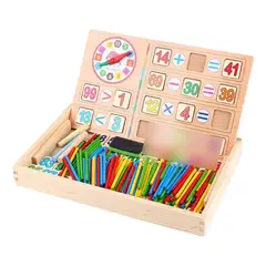GENERICO - Kit Educativo de Matemáticas Montessori con Pizarra y Reloj