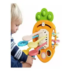 GENERICO - Juguete Montessori Zanahoria 3 en 1 para Estimulación Bebé