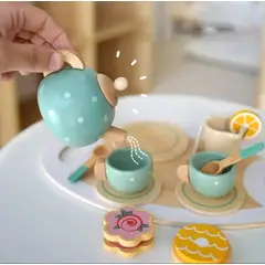 GENERICO - Divertido Set de Tazas de Té de Madera para Niños
