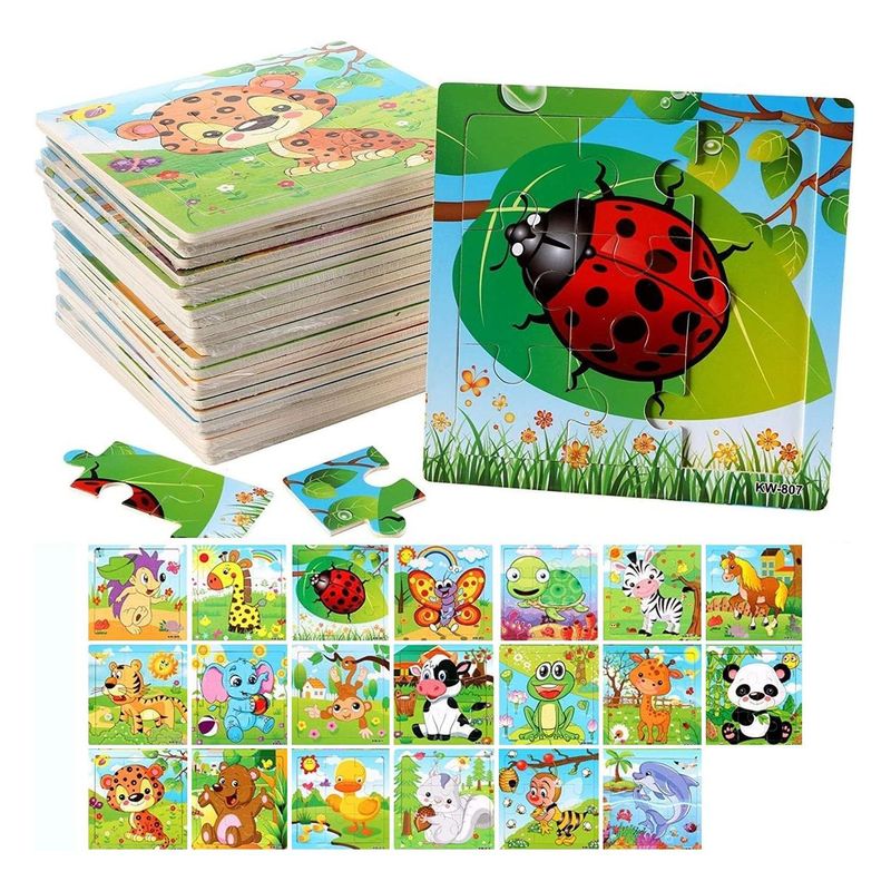 GENERICO - Rompecabezas Didácticos de Madera para Aprender y Jugar
