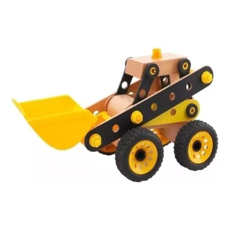 GENERICO - Camión Excavadora de Madera Didáctico para Niños 3+ Años