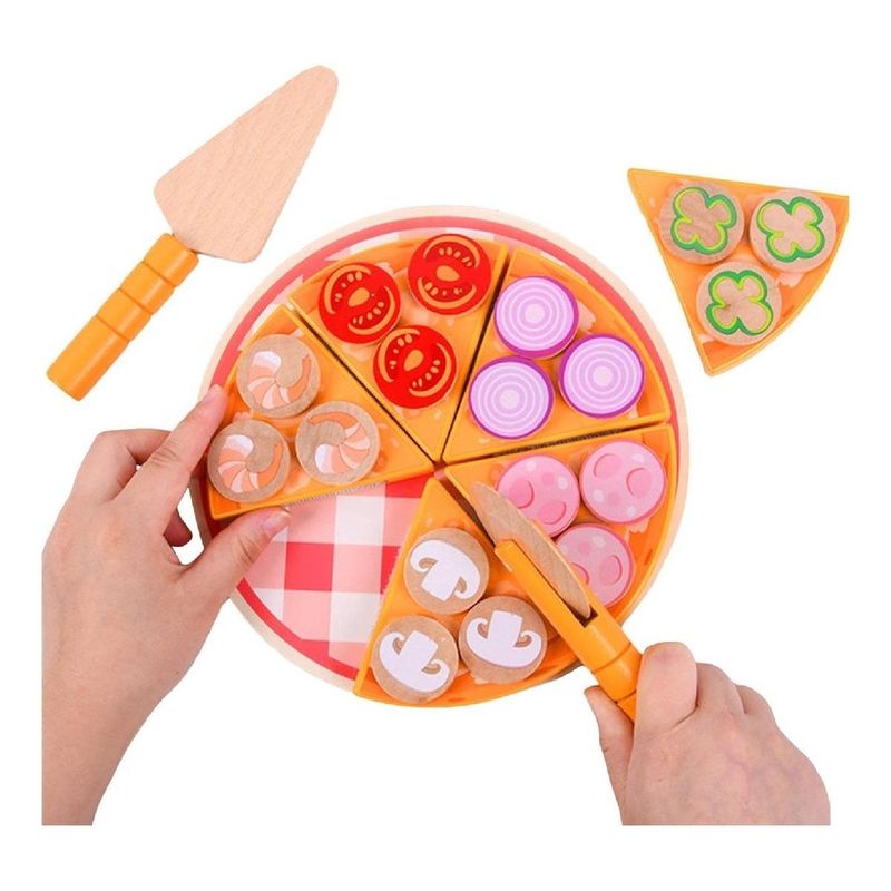GENERICO - Juego de Pizza de Madera Montessori para Pequeños Chef
