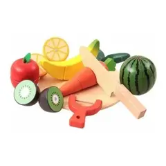 GENERICO - Juego de Corta Frutas y Verduras de Madera para Niños