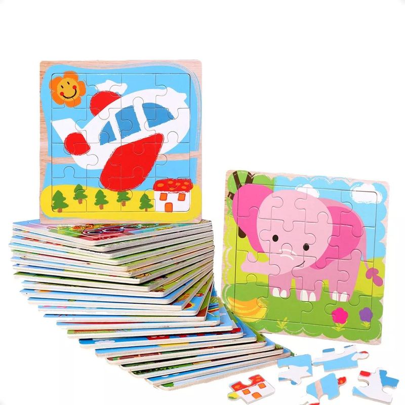 GENERICO - Puzzles de Madera Surtidos Diversión de Animales y Espacio