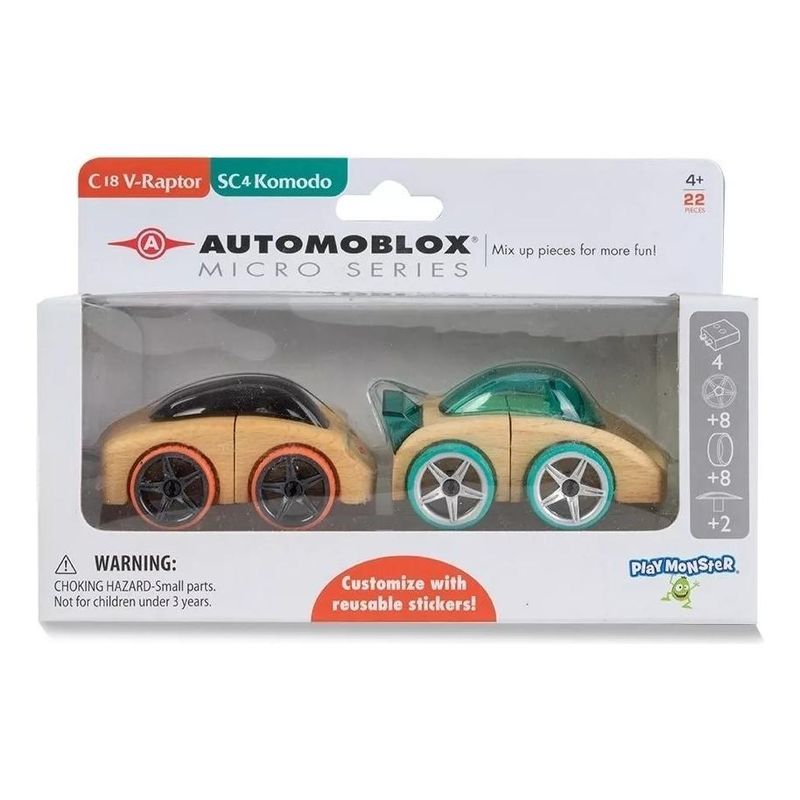 GENERICO - Set de 2 Autos de Madera para Coleccionar y Jugar