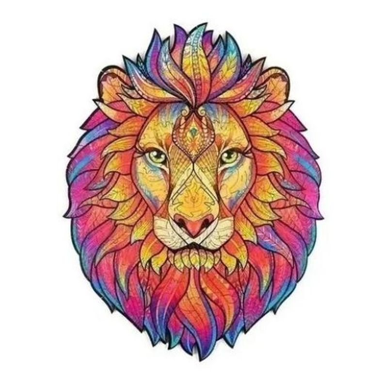 GENERICO - Rompecabezas de Madera León y sus Amistades Animales