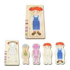 GENERICO - Rompecabezas de Madera del Cuerpo Humano para Niños 4 Piezas
