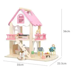 GENERICO - Casa de Muñecas Nórdica de Madera con Muebles y Figuras