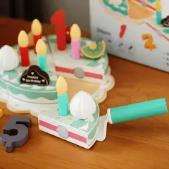 GENERICO - Juego de Pastel de Cumpleaños de Madera para Niños