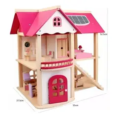 GENERICO - Casa de Muñecas de Madera con Muebles y Accesorios Creando Sueños