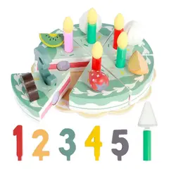 GENERICO - Pastel de Madera para Cumpleaños - Juego Didáctico Infantil