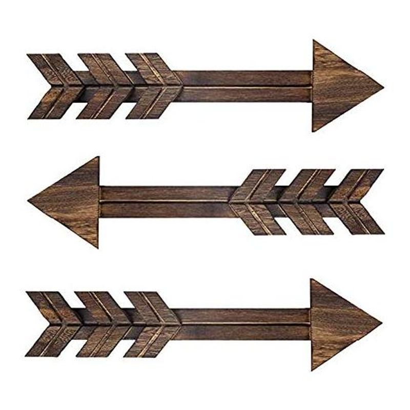 GENERICO - Juego de 3 Flechas de Madera para Decoración Rústica