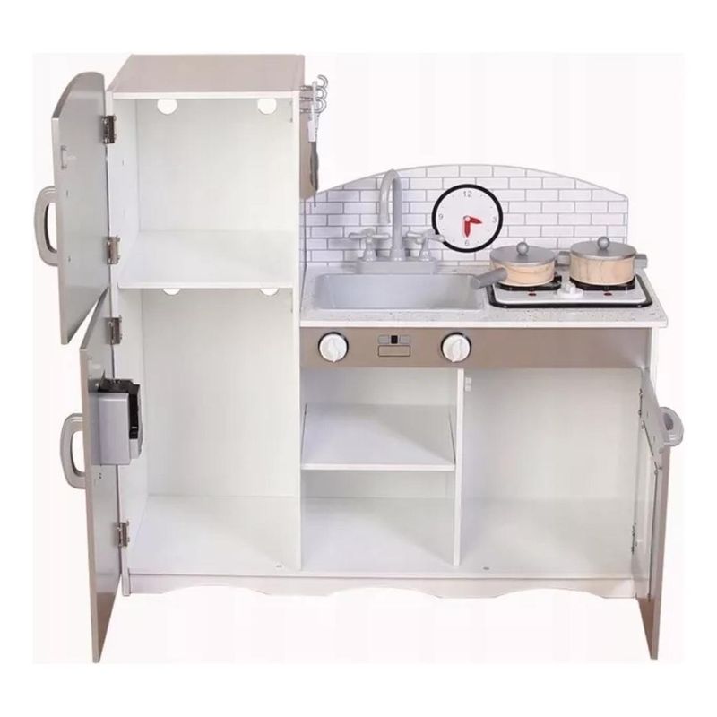 GENERICO - Cocina de Madera Infantil con Horno y Heladera Divertida