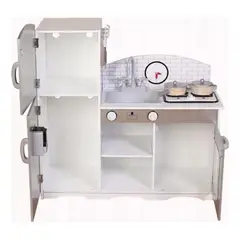 GENERICO - Cocina de Madera Infantil con Horno y Heladera Divertida